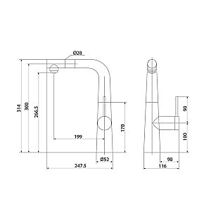 Смеситель для кухни Iddis Pure PURBLPFi05 черный матовый купить в интернет-магазине сантехники Sanbest