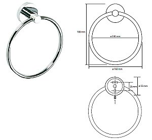 Кольцо для полотенец Bemeta Omega 104104062 купить в интернет-магазине сантехники Sanbest