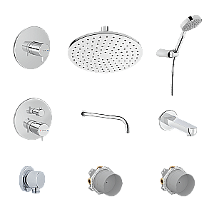Душевая система VitrA Root Round A49307EXP с термостатом, хром купить в интернет-магазине сантехники Sanbest