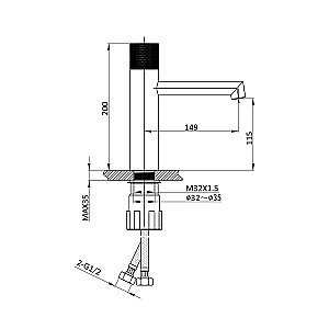 Смеситель для раковины Vincea Desire VBF-1D3GM вороненая сталь купить в интернет-магазине сантехники Sanbest