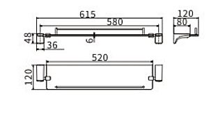 Полка CeramaLux Monelli 70011 черная матовая купить в интернет-магазине сантехники Sanbest