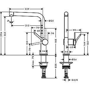 Смеситель для кухни Hansgrohe Talis M54 72840800 сталь купить в интернет-магазине сантехники Sanbest