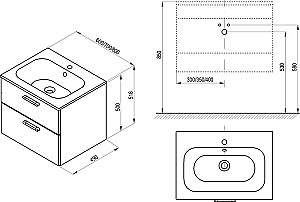 Тумба с раковиной Ravak CHROME II SD 60 белая/ручка хром для ванной в интернет-магазине Sanbest