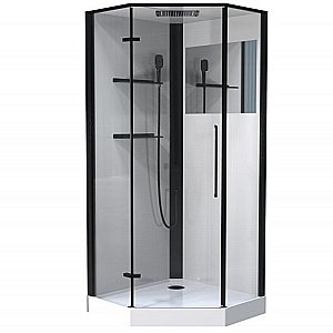 Душевая кабина Esbano ESM-PENTA-90 стекло прозрачное/профиль черный купить в интернет-магазине Sanbest