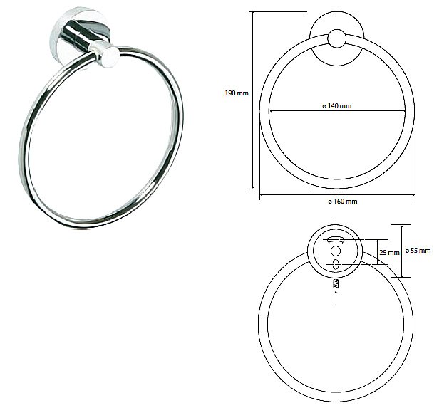 Кольцо для полотенец Bemeta Omega 104104062 купить в интернет-магазине сантехники Sanbest