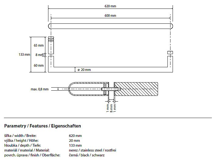 Полотенцедержатель Bemeta Dark 104204320 купить в интернет-магазине сантехники Sanbest
