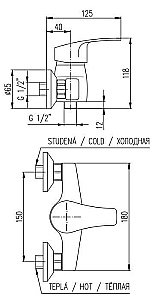 Смеситель для душа RAV-Slezak KONGO K080.5 купить в интернет-магазине сантехники Sanbest