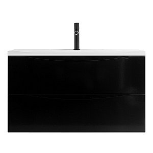 Тумба с раковиной Belbagno MARINO 80 2C-SO/BB800/450-LV-MR-AST Nero Lucido для ванной в интернет-магазине Sanbest