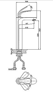 Смеситель для раковины D&K Venice Gondola DA1022041 купить в интернет-магазине сантехники Sanbest