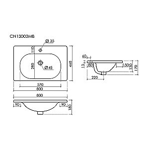 Тумба с раковиной Sancos CODE CD80GB/CN13002MB 80 серо - бежевый для ванной в интернет-магазине Sanbest
