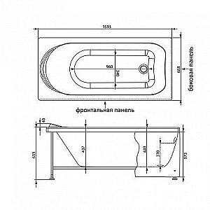 Акриловая ванна Aquanet West 160x70 205564 с к/с купить в интернет-магазине Sanbest