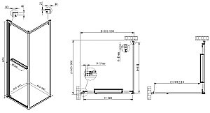 Душевой уголок Vincea Tesi 90х90 VSRW-7TS9090CL стекло прозрачное/профиль хром купить в интернет-магазине Sanbest