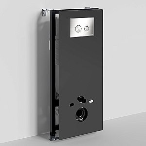 Инсталляция для унитаза WasserKraft Abens 20TLT.010.ME.BL.BN01 черная панель/кнопка никель купить в интернет-магазине сантехники Sanbest