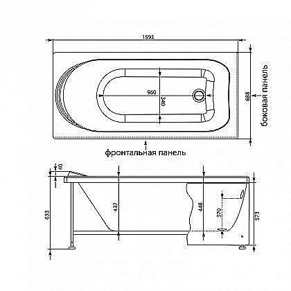 Акриловая ванна Aquanet West 160x70 205564 с к/с купить в интернет-магазине Sanbest