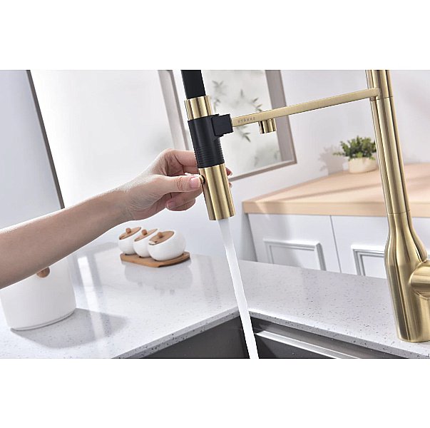 Смеситель для кухни Paulmark Magneto One Ma213188-LG светлое золото купить в интернет-магазине сантехники Sanbest