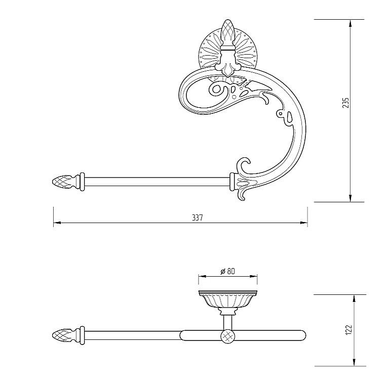 Полотенцедержатель Migliore VERSAILLES 32690 золото купить в интернет-магазине сантехники Sanbest