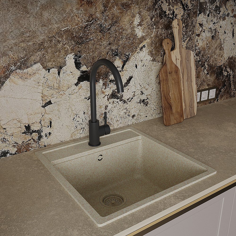 Смеситель для кухни Oliveeka KS OL-963002-MB черный матовый купить в интернет-магазине сантехники Sanbest