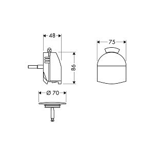 Внешняя часть излива на ванну Hansgrohe Exafill Plus 58128000 купить в интернет-магазине сантехники Sanbest