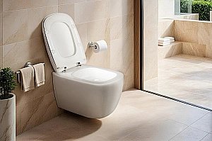 Унитаз подвесной CeruttiSpa Romina Aria Tornado 10613 белый, безободковый, с крышкой микролифт, слив-торнадо купить в интернет-магазине Sanbest