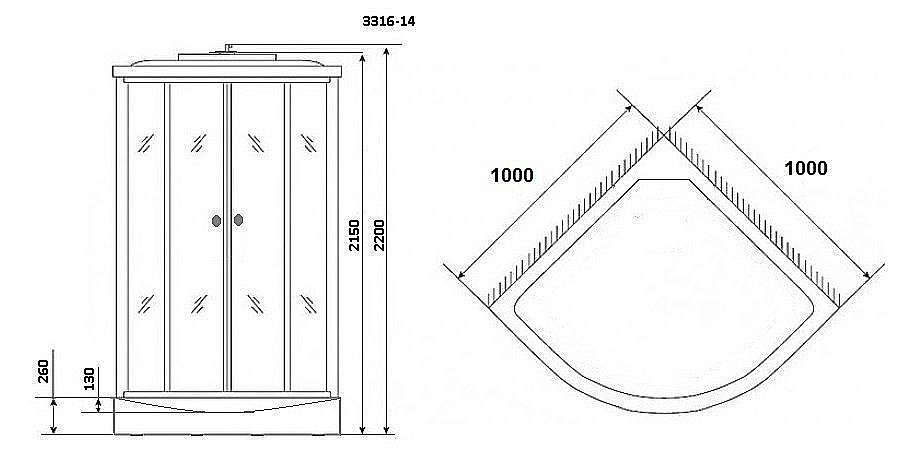 Душевая кабина Niagara Classic NG-3316-14 100x100 купить в интернет-магазине Sanbest