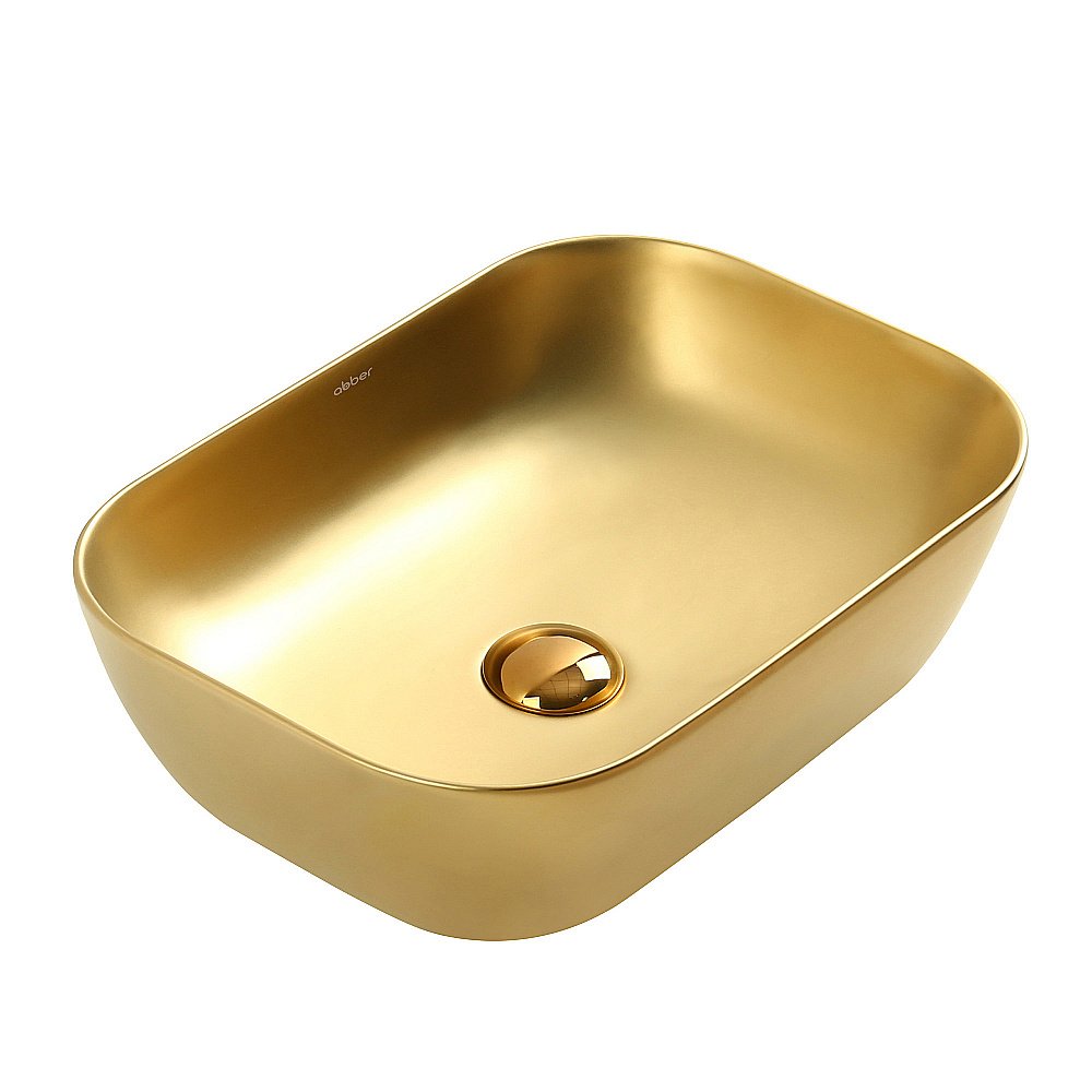 Раковина накладная ABBER Rechteck AC2200MMG золото матовое купить в интернет-магазине Sanbest