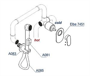 Гигиенический душ WasserKRAFT Elbe A7451.083.236.081 купить в интернет-магазине сантехники Sanbest