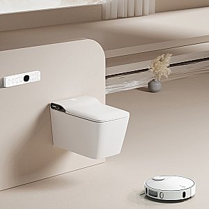 Унитаз подвесной с биде и инсталляцией Abber Bequem AC1215S-AC0101P2 белый, с крышкой микролифт купить в интернет-магазине Sanbest