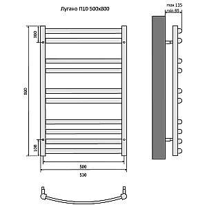 Полотенцесушитель Aquatek Лугано П10 50х80 AQ DOC1080CH хром купить в интернет-магазине сантехники Sanbest
