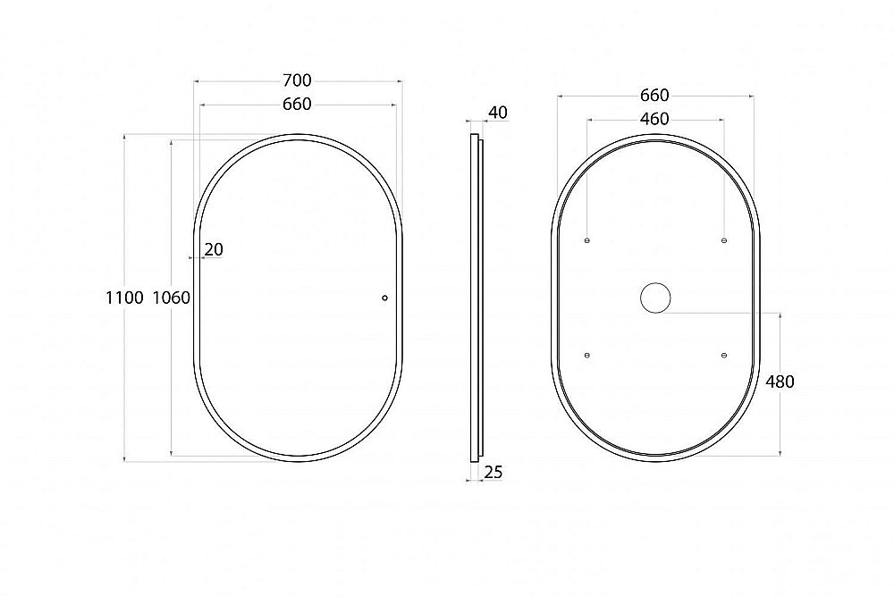 Зеркало Art&Max BARI AM-Bar-700-1100-DS-F в ванную от интернет-магазине сантехники Sanbest