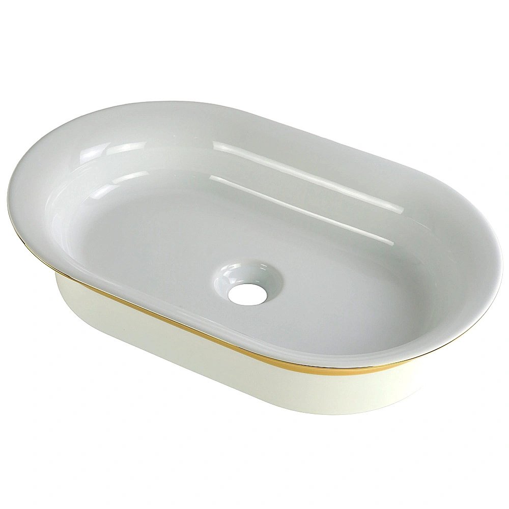Раковина накладная Migliore MONACO 32078 белая/декор золото купить в интернет-магазине Sanbest