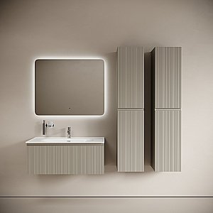 Тумба с раковиной Sancos CODE CD100GP/CN13003 100 серая платина для ванной в интернет-магазине Sanbest