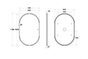 Зеркало Art&Max BARI AM-Bar-700-1100-DS-F в ванную от интернет-магазине сантехники Sanbest