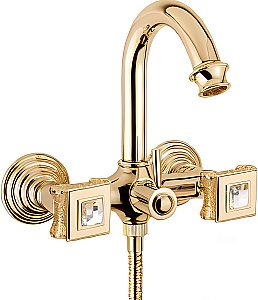 Смеситель для ванны и душа Cezares APHRODITE-V-03/24-Sw золото/Swarovski купить в интернет-магазине сантехники Sanbest