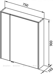 Зеркальный шкаф Aquanet Августа 75 дуб сонома купить в интернет-магазине сантехники Sanbest