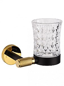 Стакан для зубных щеток с держателем WONZON & WOGHAND MAJESTIC WW-9221 черный/золото купить в интернет-магазине сантехники Sanbest
