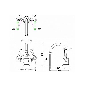 Смеситель для раковины Arcade ARC 2014 CHR с ручками ARC67 CHR купить в интернет-магазине сантехники Sanbest