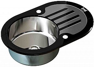 Мойка для кухни ZORG Inox Glass GL-7851-OV-BLACK купить в интернет-магазине сантехники Sanbest