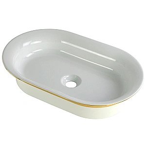 Раковина накладная Migliore MONACO 32078 белая/декор золото купить в интернет-магазине Sanbest
