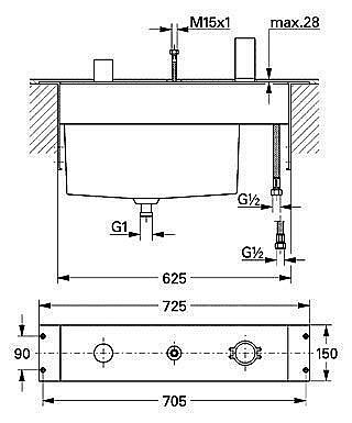 Смеситель для ванны Grohe Rapido 33339 000 купить в интернет-магазине сантехники Sanbest
