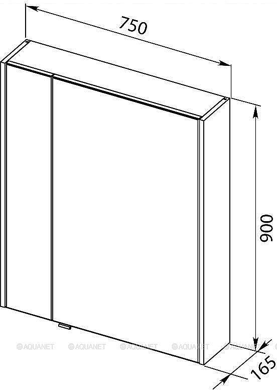 Зеркальный шкаф Aquanet Августа 75 дуб сонома купить в интернет-магазине сантехники Sanbest