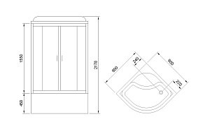 Душевая кабина Royal Bath RB90BK2-T-CH 90x90 профиль хром/стекло прозрачное купить в интернет-магазине Sanbest