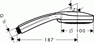 Душевая лейка Hansgrohe Croma 100 Vario 28535000 купить в интернет-магазине сантехники Sanbest