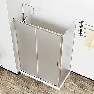 Душевой уголок Vincea City VSR-5CT9012MT 120x90 стекло текстурное/профиль хром купить в интернет-магазине Sanbest