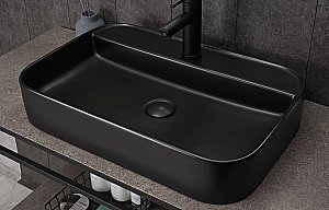 Раковина накладная Gid Geometrico 60 Bm9660 53376 черная матовая купить в интернет-магазине Sanbest