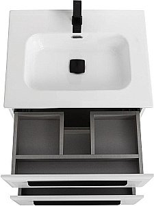 Тумба с раковиной Cezares ECO-CER-N 70 ECO-CER-N-700-2C-SO-BL белая глянцевая для ванной в интернет-магазине Sanbest