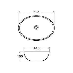 Раковина накладная Azario 63 AZ3077 белая купить в интернет-магазине Sanbest