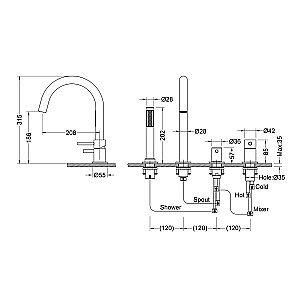 Смеситель для ванны Timo Saona 2320/03Y купить в интернет-магазине сантехники Sanbest