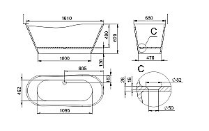 Ванна Holbi Afrodita Soft Rock 1.01.005.11.1 161x68 белая матовая купить в интернет-магазине Sanbest