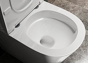 Унитаз-компакт Abber Bequem AC1112T белый, безободковый, с крышкой микролифт, слив-торнадо, с бачком купить в интернет-магазине Sanbest