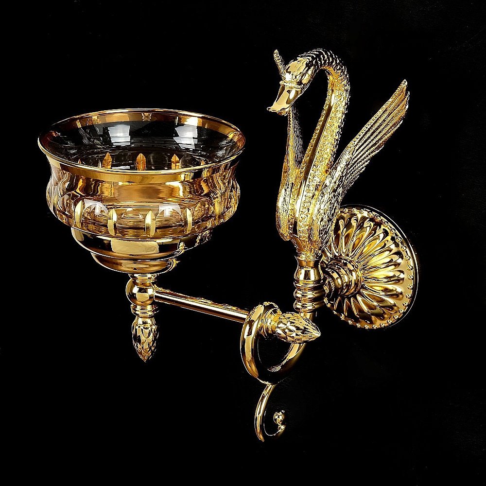 Мыльница Migliore Luxor 26116 прозрачное стекло/золото купить в интернет-магазине сантехники Sanbest